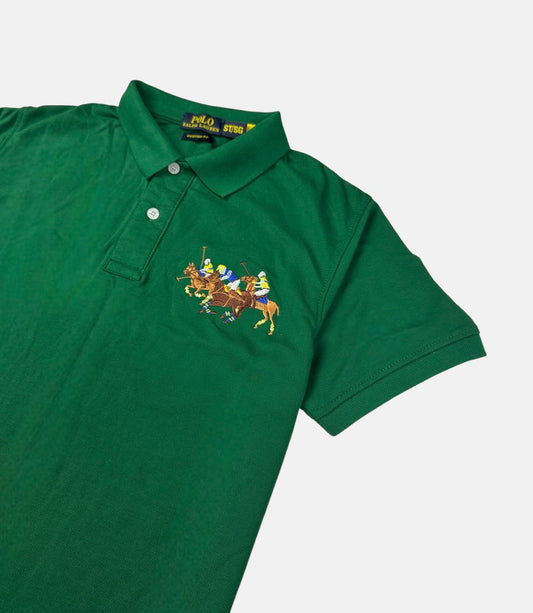 RL 3 Multi Horse Polo Shirt Green