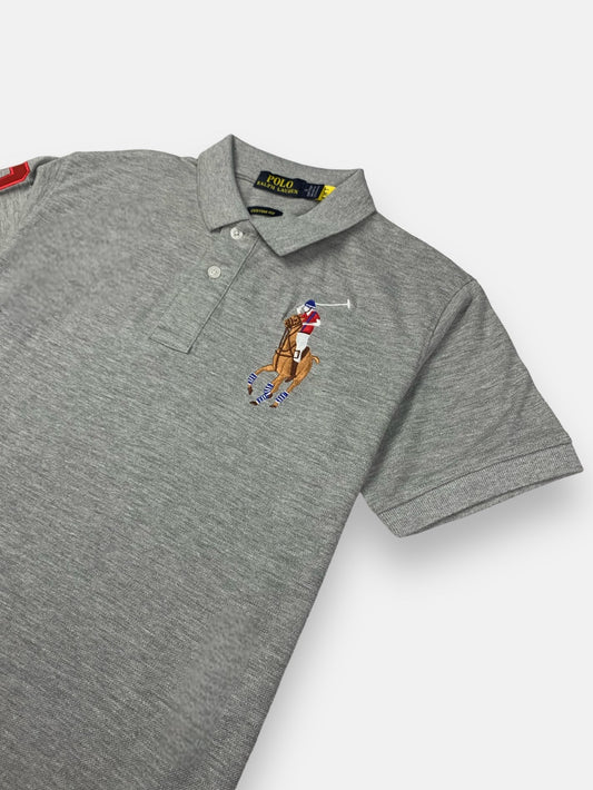 RL Premium Big Horse Polo Shirt (Heather Grey)