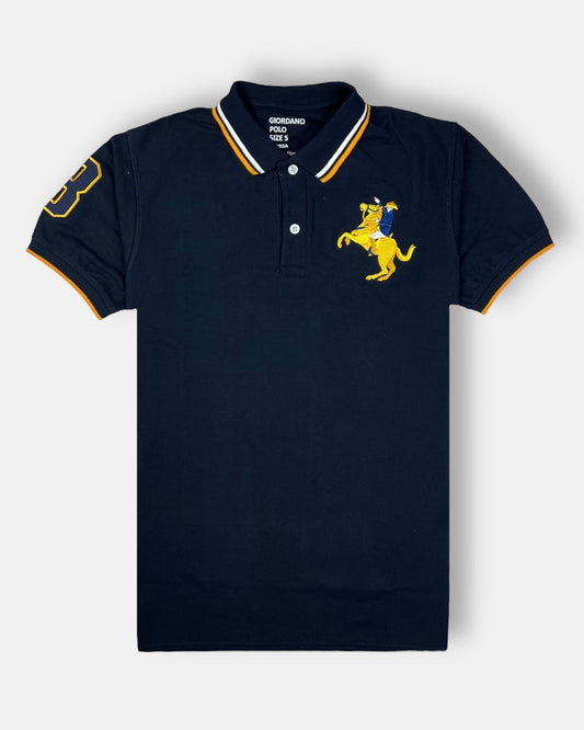 GRDNO Premium Napoleon Cow Boy Polo Shirt Navy Blue