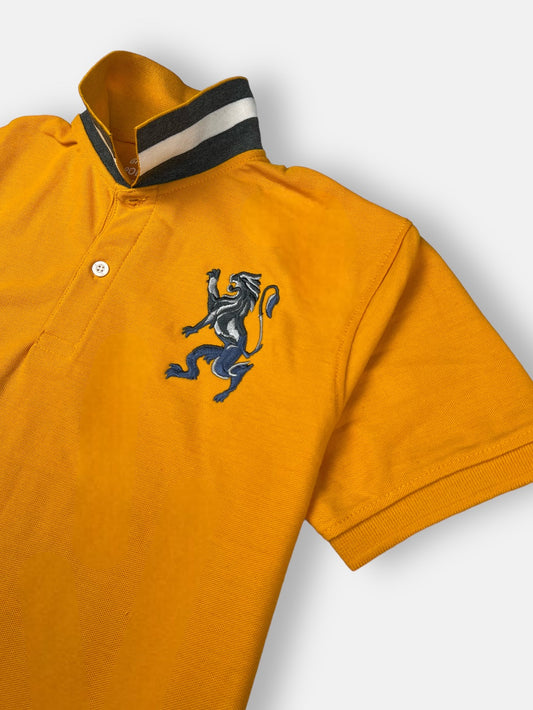 GRDNO Premium 3D Lion polo Shirt Mustard