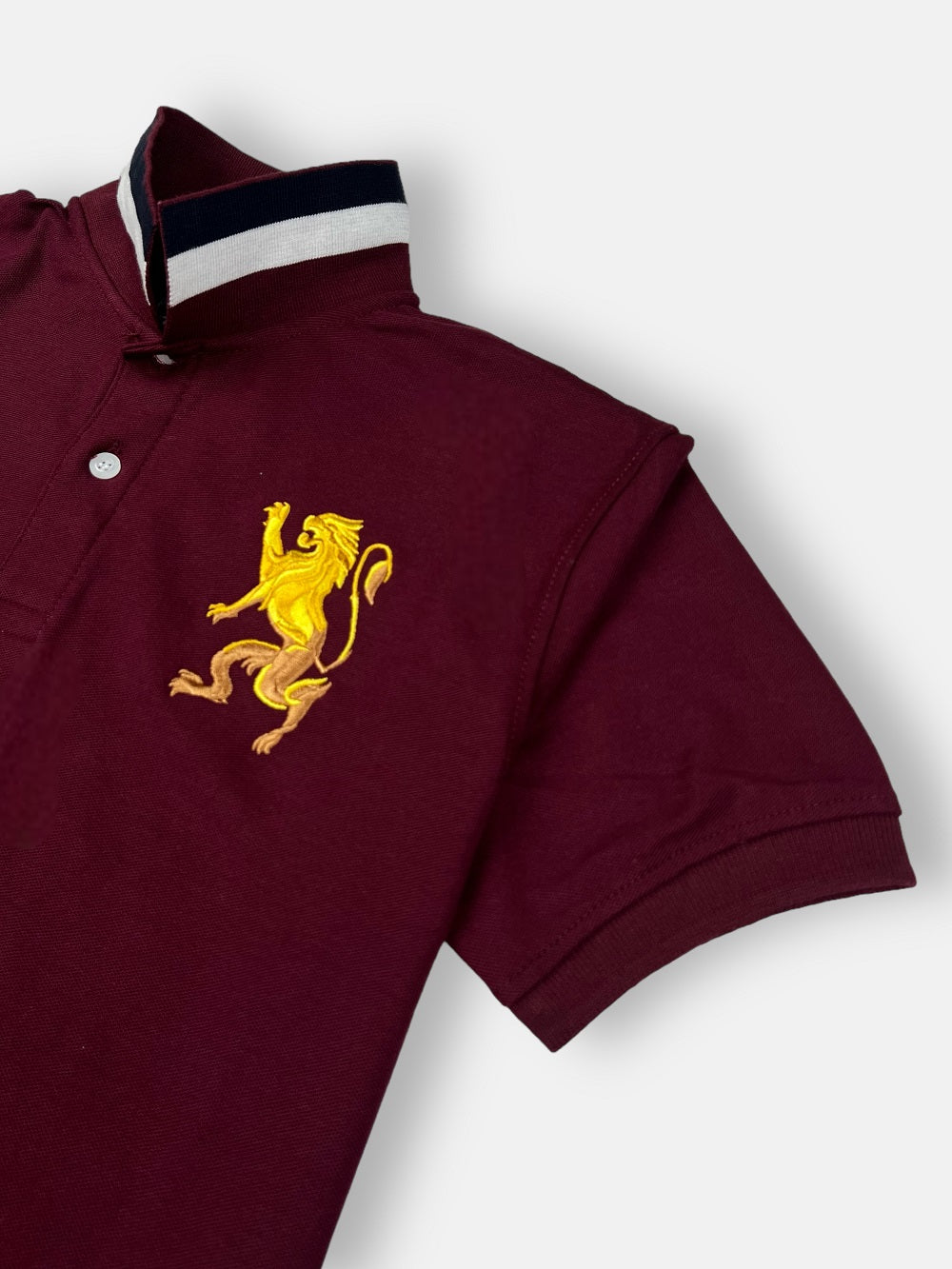 GRDNO Premium 3D Lion polo Shirt Maroon