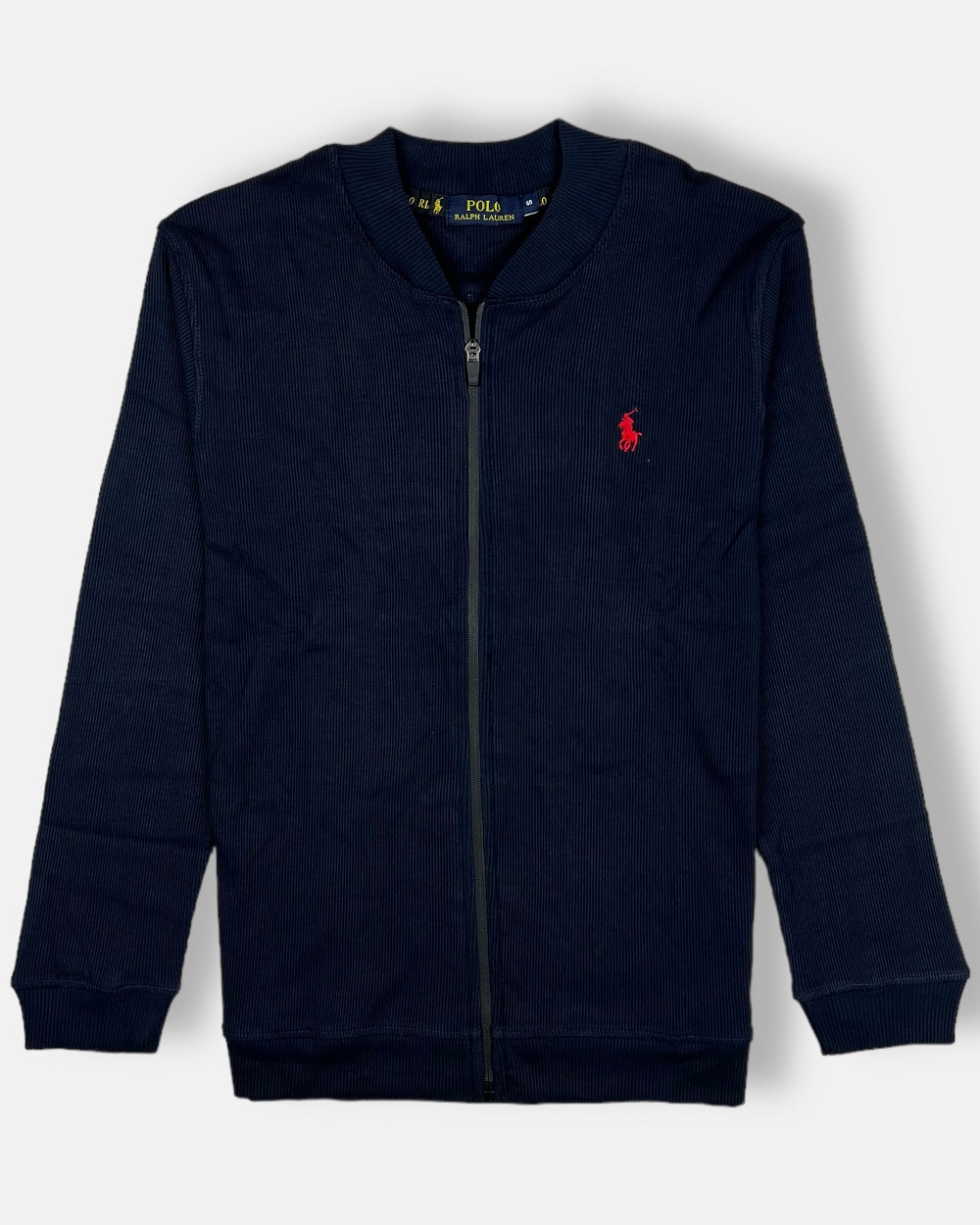 RL Premium RIB fabric Zip Up Jacket Navy Blue