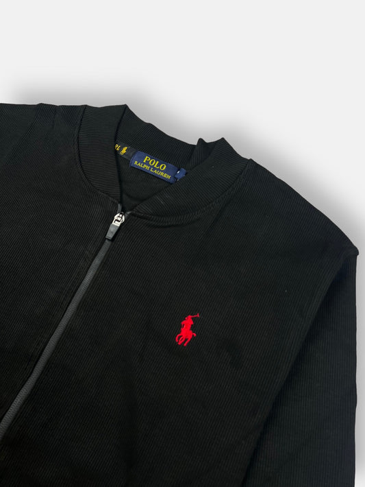 RL Premium RIB fabric Zip Up Jacket Black