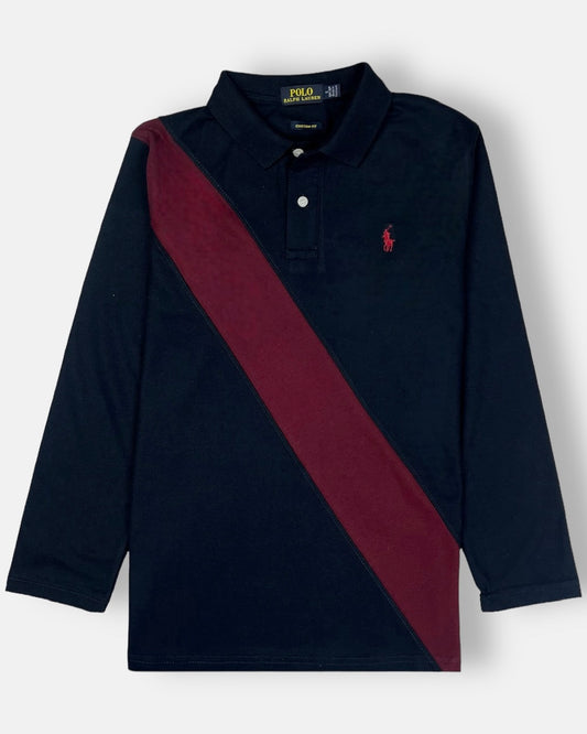 RL Small Pony Paneled Polo Shirt (Navy Blue)