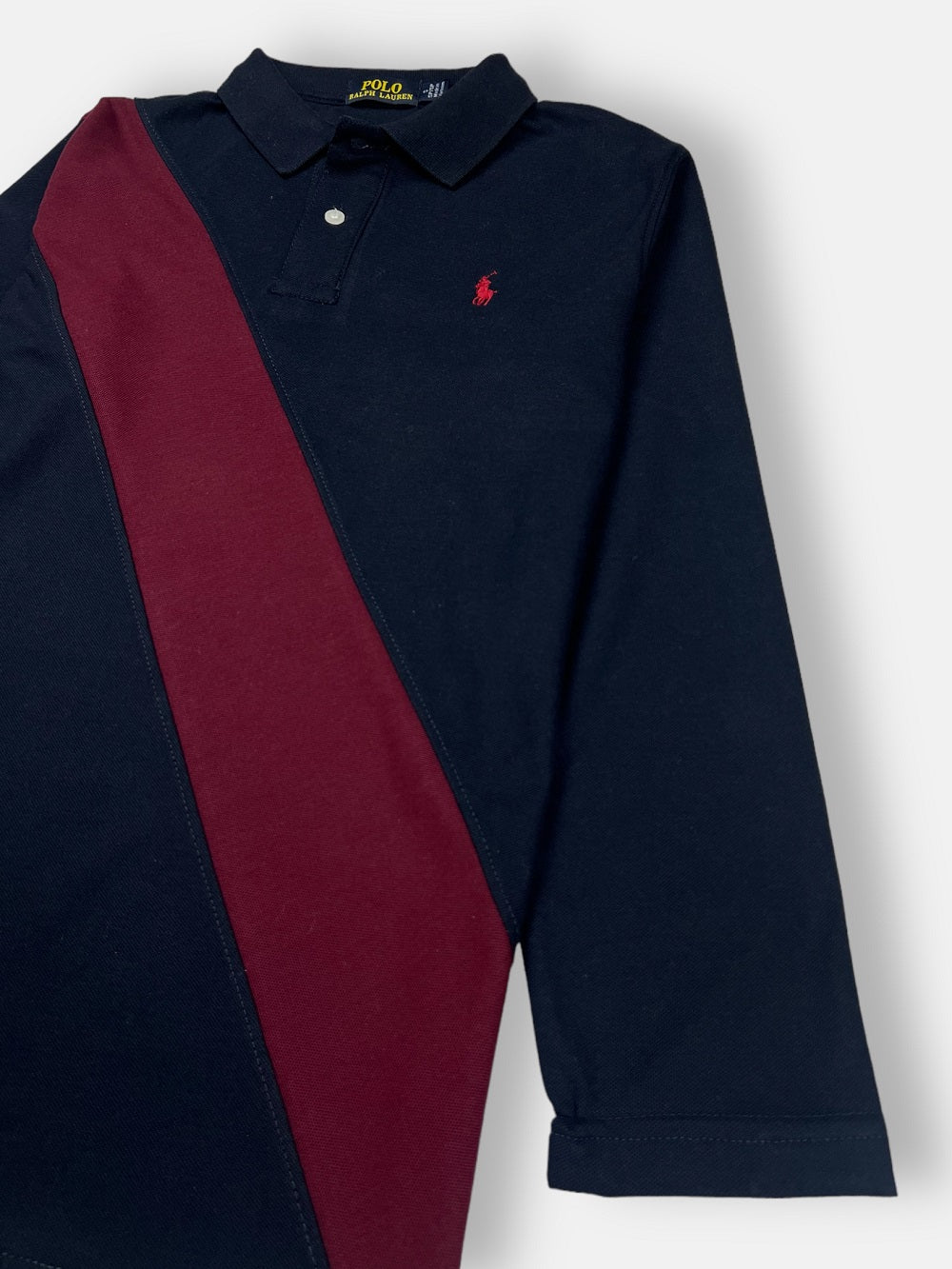 RL Small Pony Paneled Polo Shirt (Navy Blue)