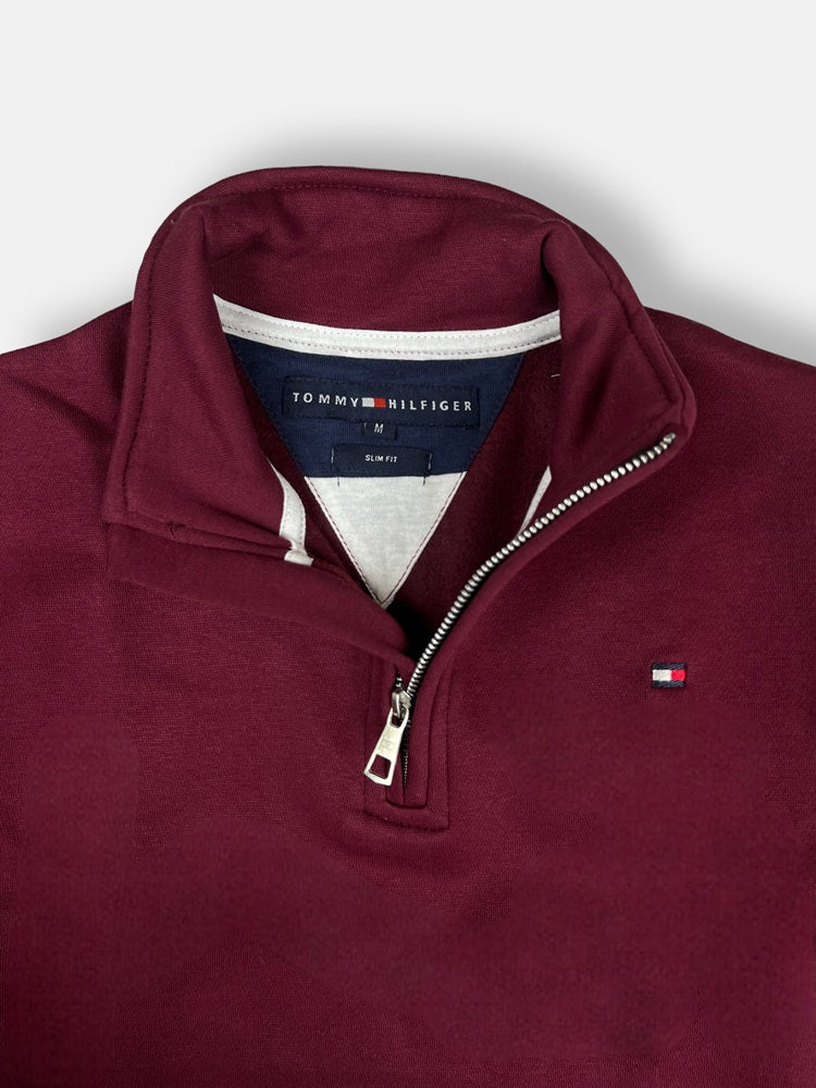 Tommy Premium Cotton Fleece Zip-Up (Maroon)