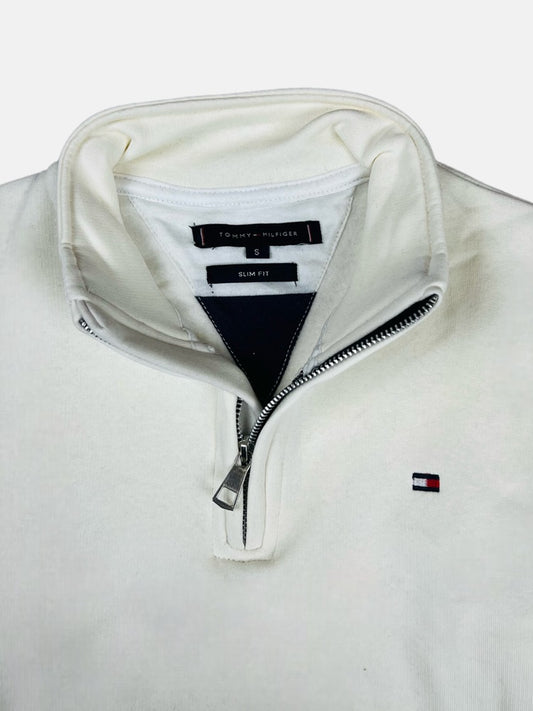 Tommy Premium Cotton Fleece Zip-Up (White)