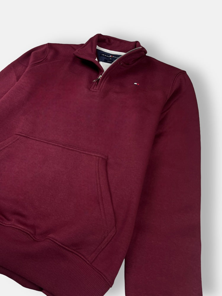 Tommy Premium Cotton Fleece Zip-Up (Maroon)