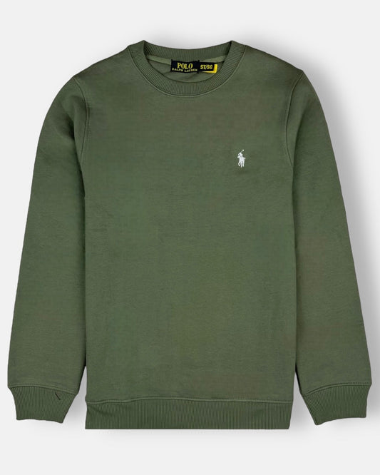 RL premium Single pony Fleece sweatshirt (Olive Green)