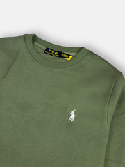 RL premium Single pony Fleece sweatshirt (Olive Green)