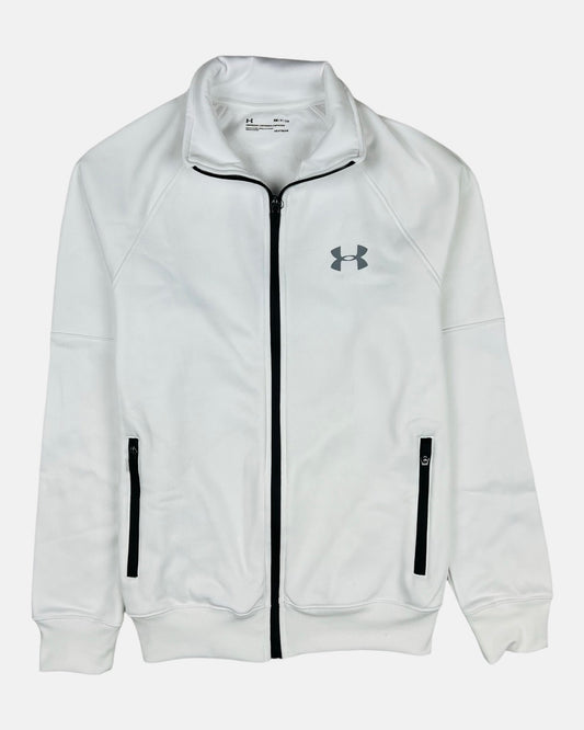 UA Imported Polyester Fleece Mockneck Zipper (White)