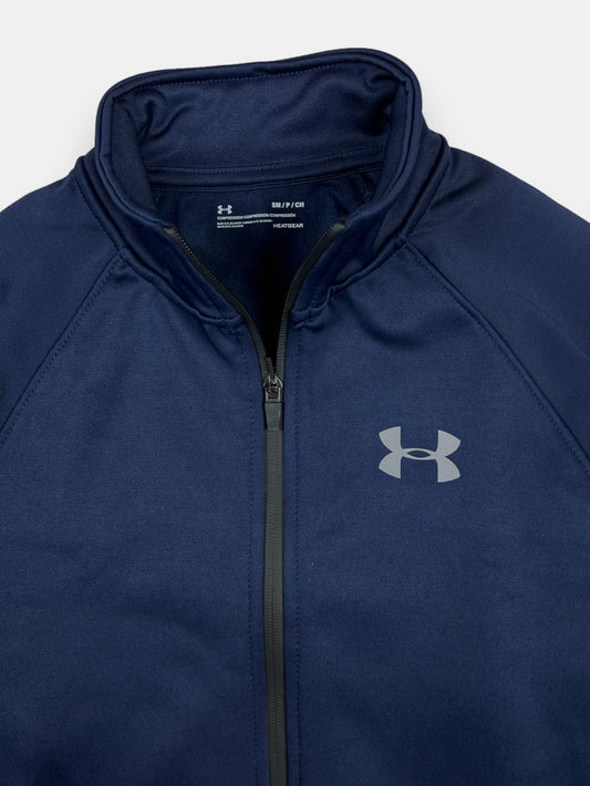 UA Imported Polyester Fleece Mockneck Zipper (Navy Blue)