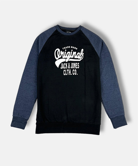 JCK & JONE Premium Cotton Sweatshirt (Blue&Black)