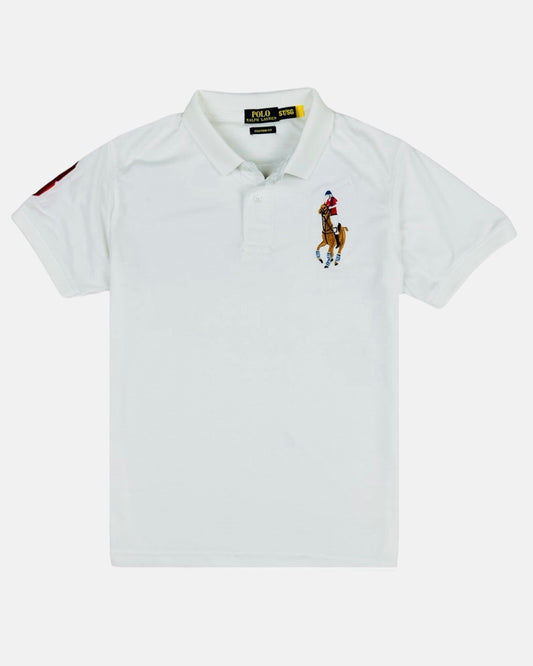 RL Premium Big Horse Polo Shirt (White)