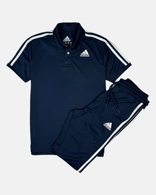 ADDAS Imported Mesh Dri Fit Tracksuit (Navy Blue)