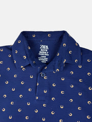 Z.A.R.A Premium Boy’s Polo Shirt AOP (Navy Blue)