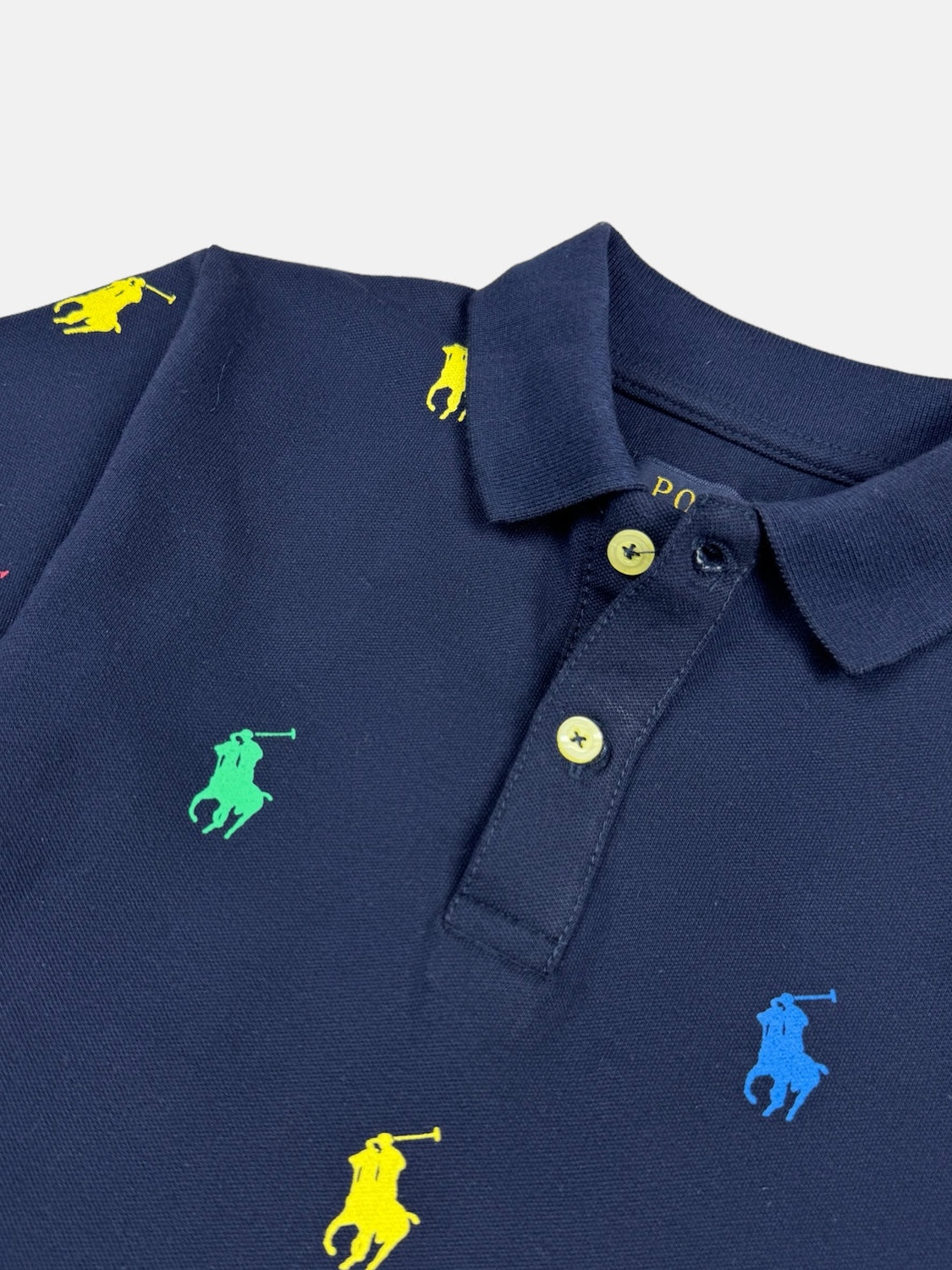 RL Kid's Premium All Over Horse Print Polo Shirt (Navy Blue)