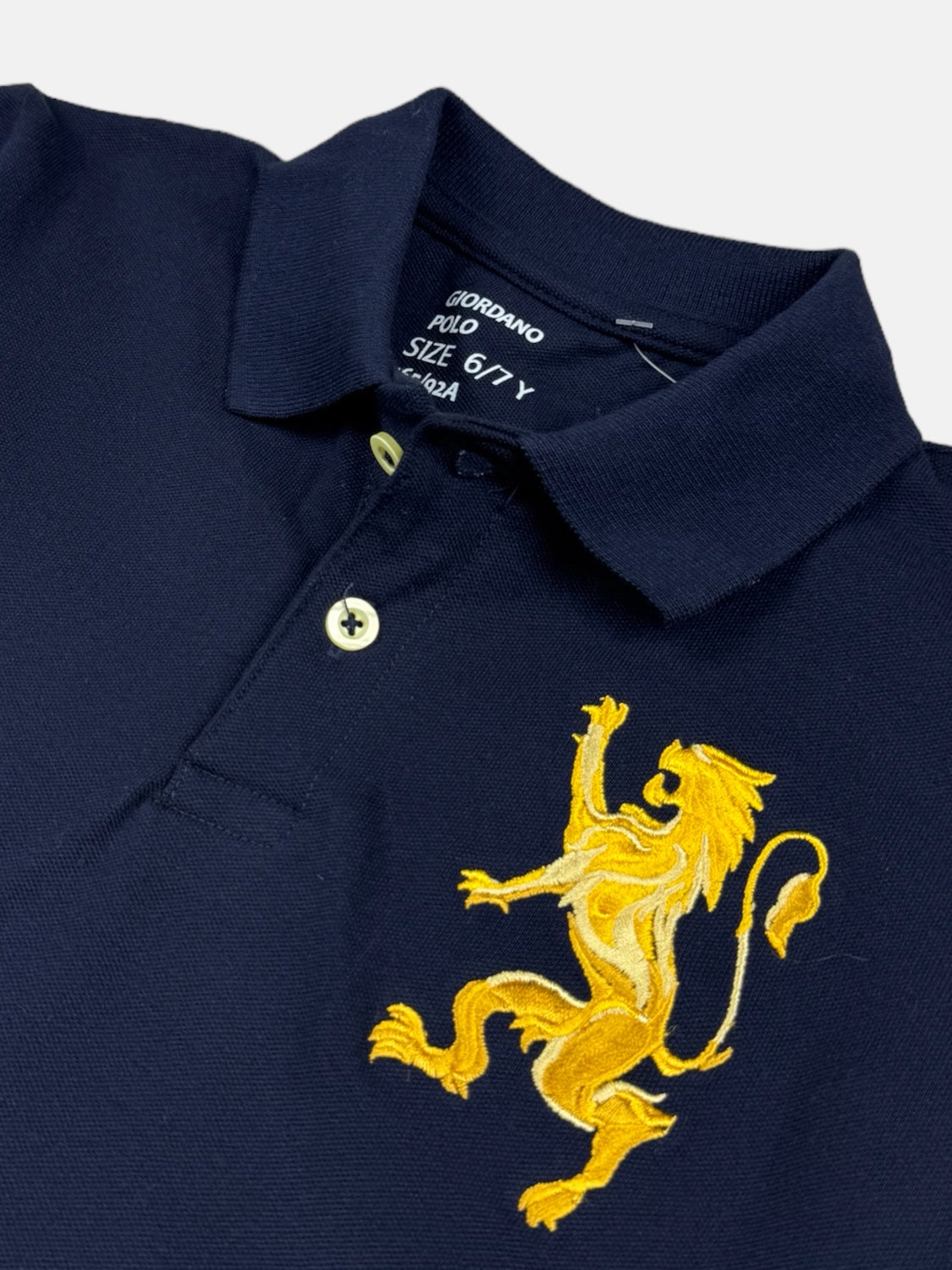 GRDNO Kid's Premium 3D Lion Polo Shirt (Navy Blue)