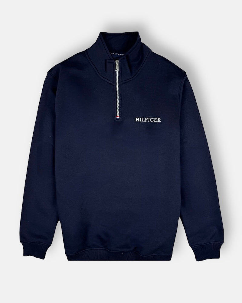 TH Hlfgr Premium Cotton Fleece Zip-up (Navy Blue)