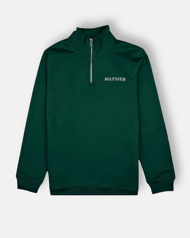 TH Hlfgr Premium Cotton Fleece Zip-up (Green)