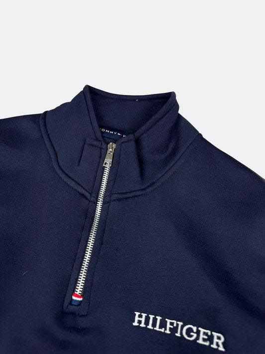 TH Hlfgr Premium Cotton Fleece Zip-up (Navy Blue)