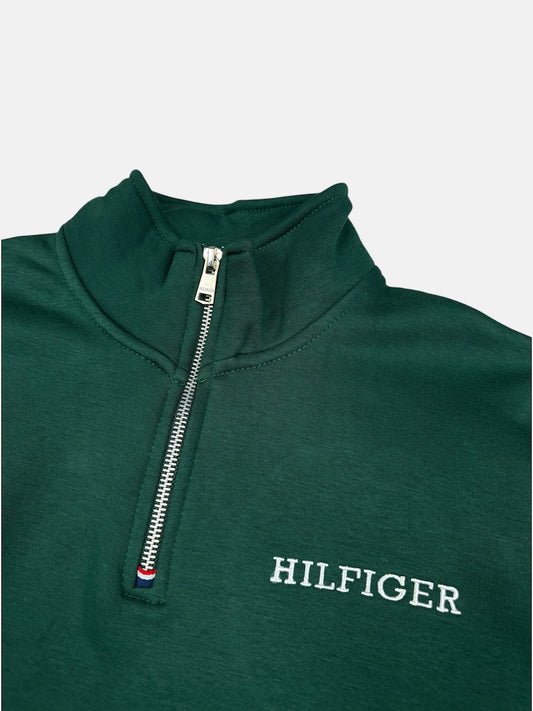 TH Hlfgr Premium Cotton Fleece Zip-up (Green)