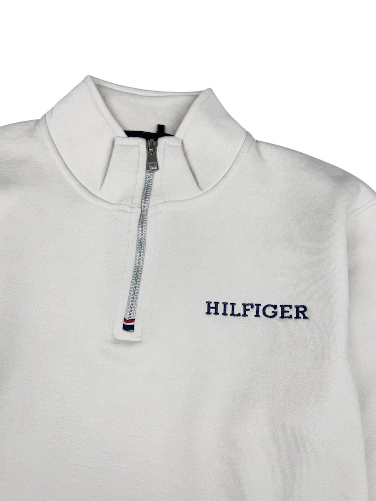 TH Hlfgr Premium Cotton Fleece Zip-up (Stone)