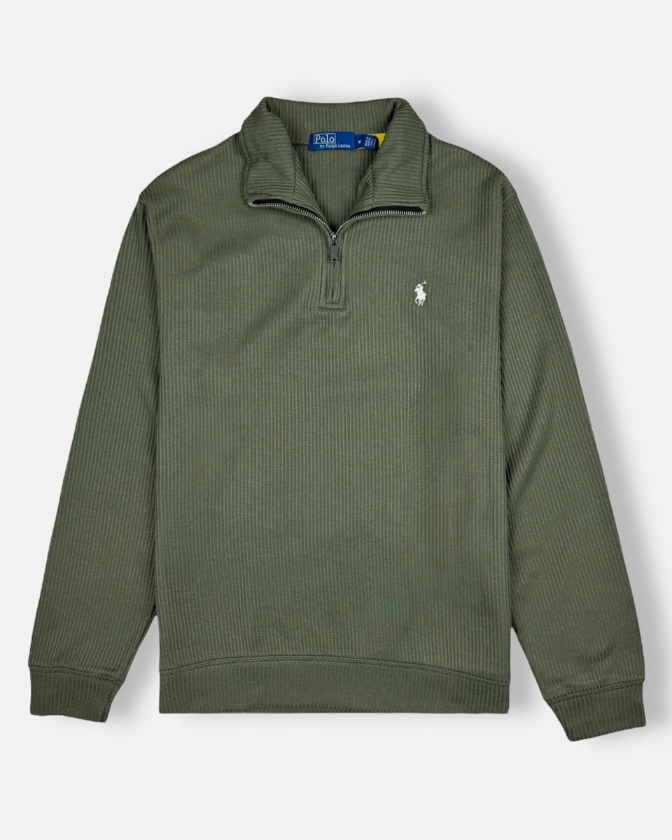 RL Premium S/P Thermal Mockneck Zip-Up (Olive Green)