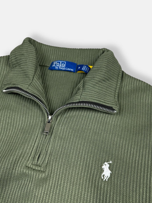 RL Premium S/P Thermal Mockneck Zip-Up (Olive Green)