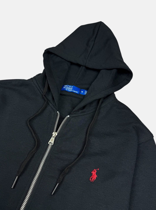 RL Premium Small Pony Cotton Terry Hoodie (Black)