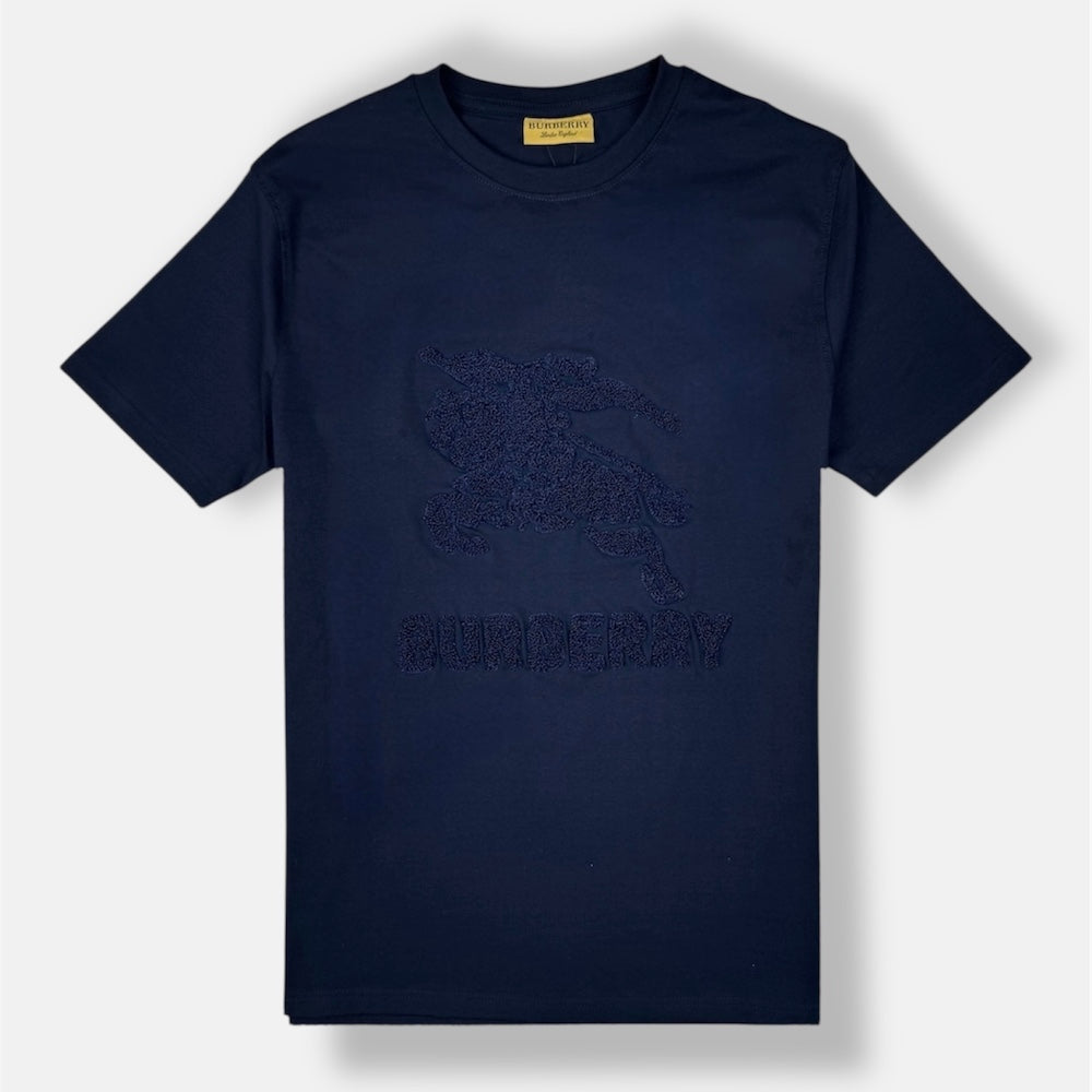 BURBRY PREMIUM TOWEL EMB COTTON T-SHIRT (NAVY)
