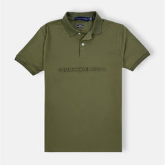 TH PREMIUM EMBOSSED LOGO POLO SHIRT (OLIVE GREEN)