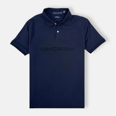 TH PREMIUM EMBOSSED LOGO POLO SHIRT (NAVY BLUE)