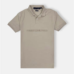 TH PREMIUM EMBOSSED LOGO POLO SHIRT (STONE)