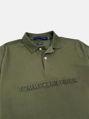 TH PREMIUM EMBOSSED LOGO POLO SHIRT (OLIVE GREEN)