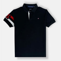 TH PREMIUM SLEEVE STRIPE POLO SHIRT (BLACK)