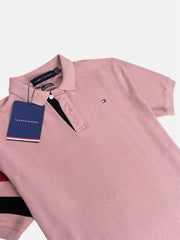 TH PREMIUM SLEEVE STRIPE POLO SHIRT (PINK)