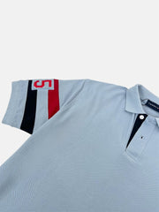 TH PREMIUM SLEEVE STRIPE POLO SHIRT (SKY BLUE)