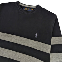 RL Premium F/S Stripe Knitted Sweater (Black & Grey)