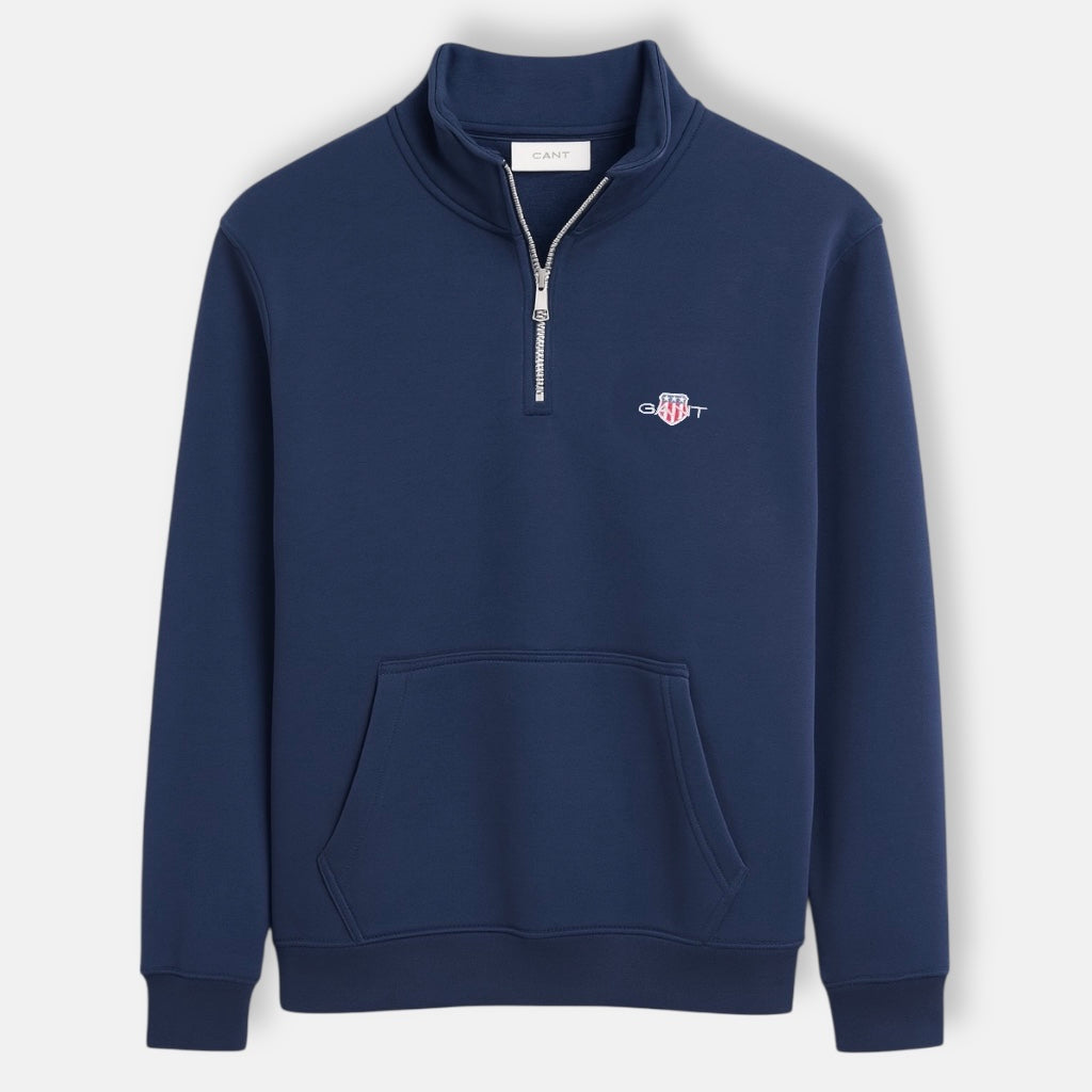 G.A.N.T PREMIUM COTTON FLEECE ZIP-UP (NAVY BLUE)