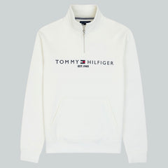 Tommy Premium Cotton Fleece Self Emb Zip-Up (off-White)