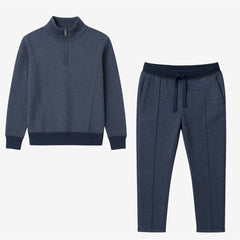 Z.A.R.A PREMIUM COTTON FLEECE FRONT PANEL TRACKSUIT (NAVY MELANGE)