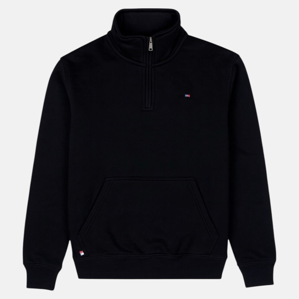 Tommy Premium Cotton Fleece Zip-Up (Black)