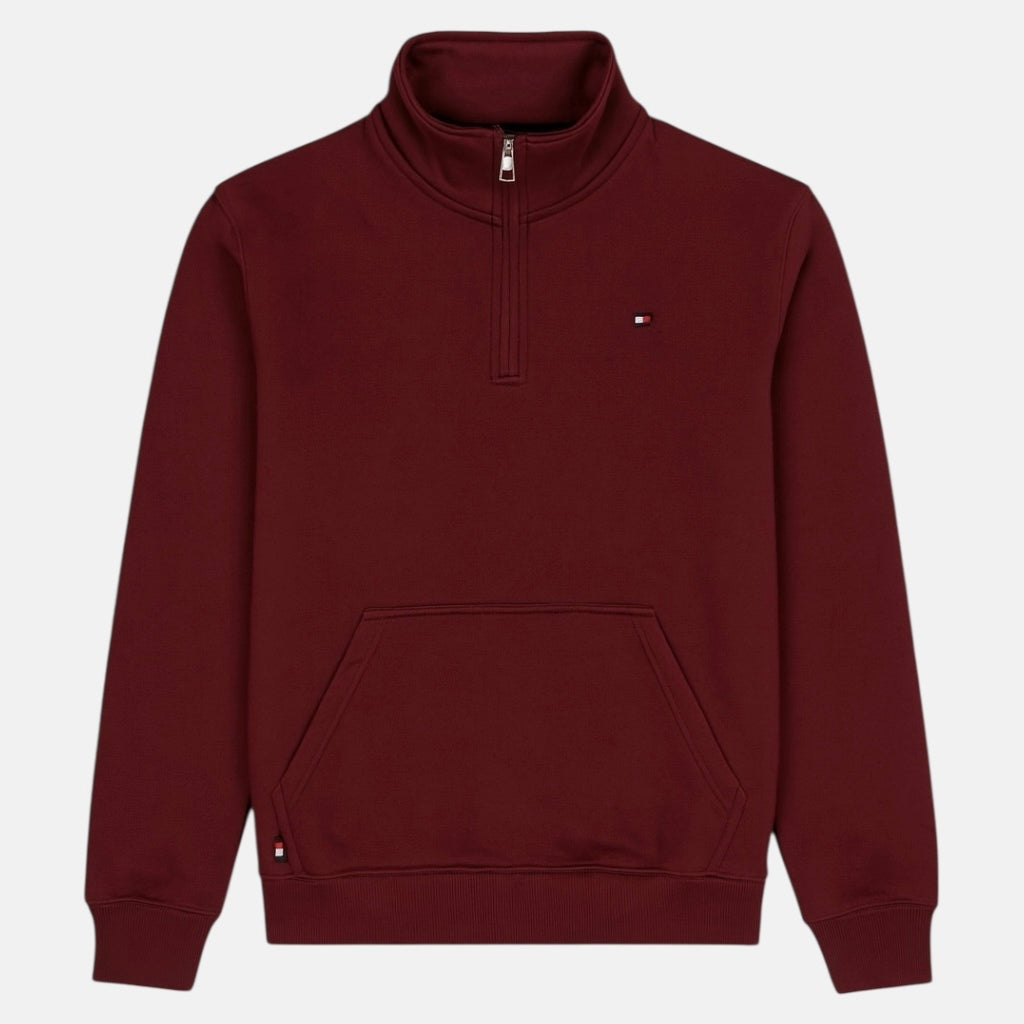 Tommy Premium Cotton Fleece Zip-Up (Maroon)