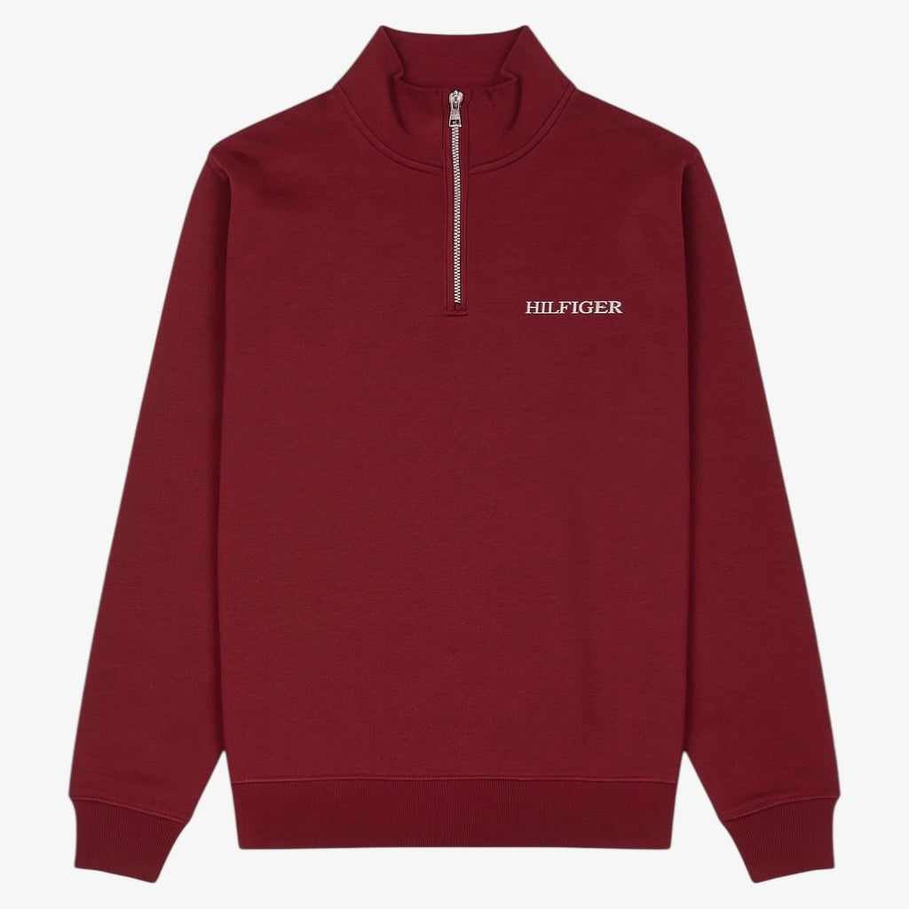 TH Hlfgr Premium Cotton Fleece Zip-up (Maroon)