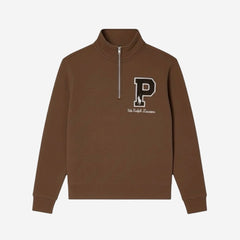 RL PREMIUM P LOGO COTTON FLEECE ZIP-UP (CHOCLATE BROWN)