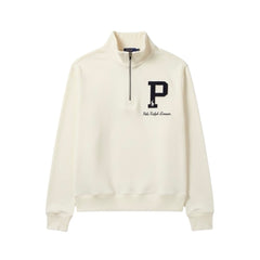 RL PREMIUM P LOGO COTTON FLEECE ZIP-UP (STONE)