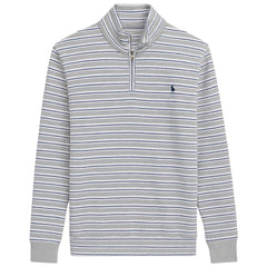 RL PREMIUM S/P COTTON THERMAL ZIP-UP MOCK NECK STRIPER (SLIM FIT)