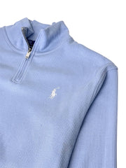 RL PREMIUM S/P COTTON THERMAL ZIP-UP MOCK NECK SKY BLUE (SLIM FIT)