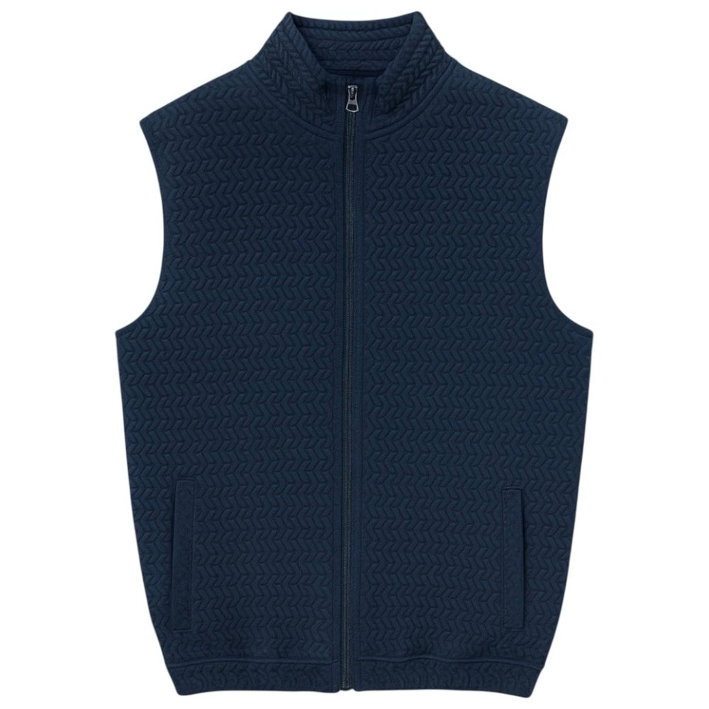 Z.A.R.A PREMIUM SELF TEXTURED GILLET (NAVY BLUE)